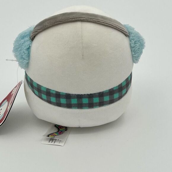 Kellytoy Squishmallow 5” Manny The Snowman NWT 2021 Checkered Scarf - Picture 2 of 6